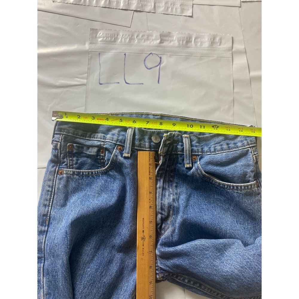 Levis 505 Regular Fit Jeans Mens W30 L30 Blue Straight Leg Denim Vintage Wash - Picture 2 of 5